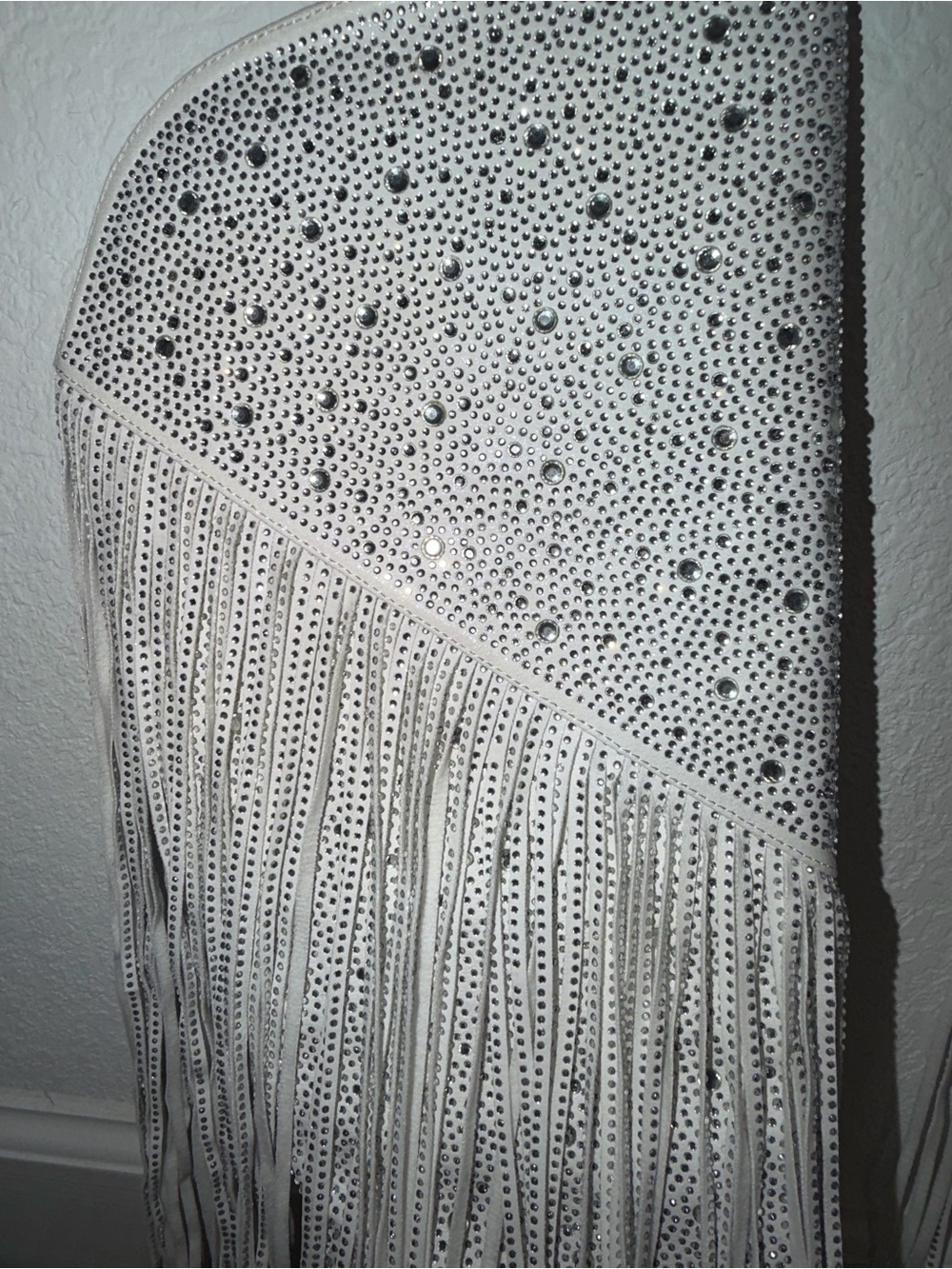 Jessica Simpson White Asire2 Rhinestone Fringe Boots, excellent condition!! - Picture 7 of 14